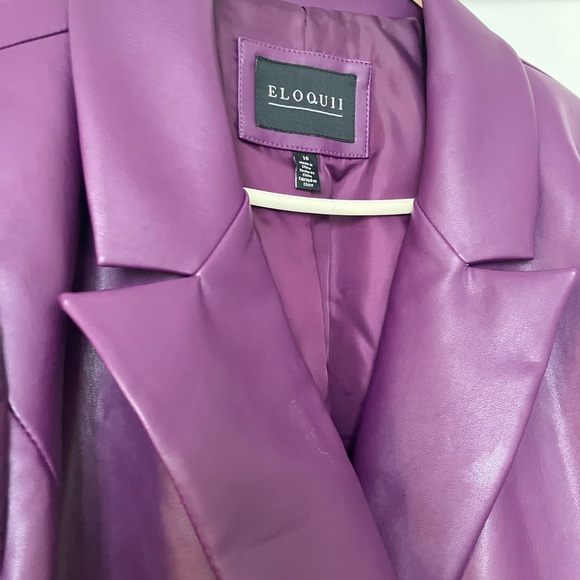 Eloquii Faux Leather Asym Blazer - Picture 7 of 16